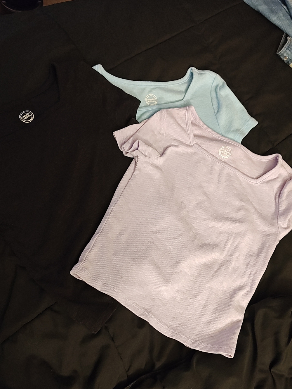 Kids Short-Sleeve Tee Pack - Black, Light Blue & Lavender